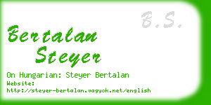 bertalan steyer business card